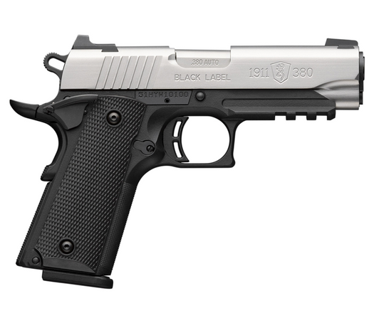 BROWNING 1911 380ACP COMPACT 3.63'' BARREL BLACK FRAME STAINLESS SLIDE 8 ROUNDS 1 MAGAZINE