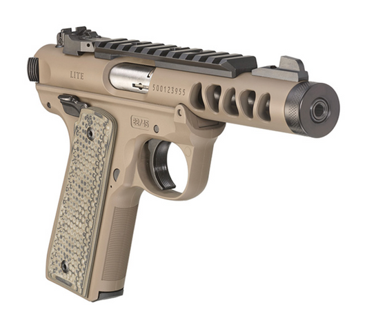 RUGER MARK IV LITE 22LR PISTOL THREADED BARREL 10 ROUNDS 2 MAGAZINES FDE