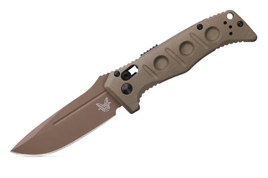 BENCHMADE MINI AUTO ADAMAS® KNIFE OD GREEN G10 DROP POINT 3.25'' CRU WEAR TOLL STEEL BLADE