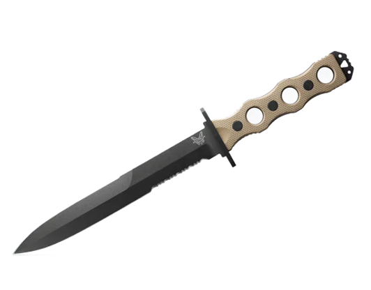 BENCHMADE SOCP® FIXED BLADE KNIFE DESERT TAN G10  7.111'' CPM-3V TOOL STEEL BLADE