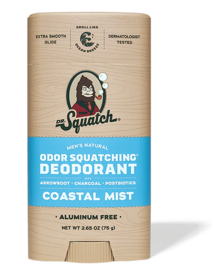 DR SQUATCH COASTAL MIST MEN'S NATURAL DEODORANT 2.65 OUNCES