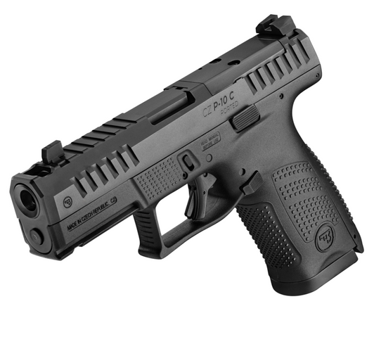 CZ P-10C PORTED 9MM PISTOL SEMI-AUTO COMPACT 4'' PORTED BARREL INTEGRATED COMPENSATOR OPTICS READY SLIDE TRIGGER SAFETY 2 MAGAZINES