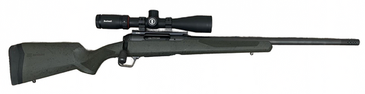 SAVAGE 110 SWITCHBACK 308 WIN BOLT ACTION RIFLE + BUSHNELL NITRO 2.5-10X44MM FFP 30 MM TUBE + ORIGINAL BOX - PREOWNED