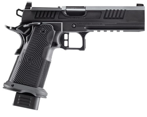 ALPHA FOXTROT AF1911 ROMULUS 9MM 5" BARREL  OPTICS READY SLIDE DLV FINISH STAINLESS STEEL FRAME RMR RMSC FOOTPRINT 2 MAGAZINES - BLACK