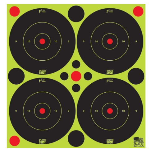 PRO SHOT SPLATTER SHOT 3'' BULLSEYE ADHESIVE TARGET 48 PACK BLACK/GREEN