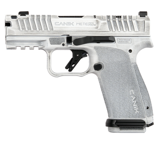 CANIK METE MC9 PRIME 9MM PISTOL 3.64'' BARREL COMPENSATED SLIDE BARREL NIGHT SIGHTS ARCTIC DISTRESSED WHITE FINISH 17 ROUNDS 2 MAGAZINES