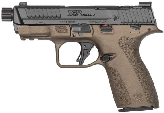 SMITH & WESSON SHIELD-X 9MM PISTOL 4.1'' THREADED BARREL THUMB SAFETY MIDNIGHT BRONZE 2 MAGAZINES
