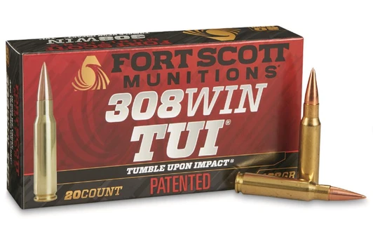 FORT SCOTT MUNITIONS 308 WIN TUI TUMBLE UPON IMPACT 168 GRAIN SCS 20 ROUND BOX