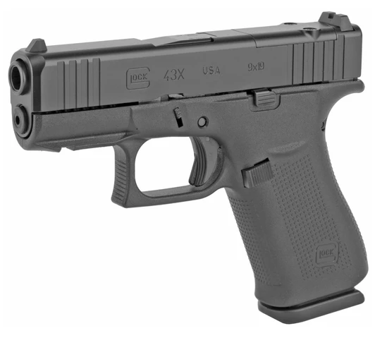 GLOCK 43X MOS SEMI AUTO SUB COMPACT 9MM 3.41" 10 ROUND 2 MAGS FIXED SIGHTS - MATTE BLACK