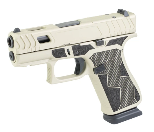 GLOCK 43X MOS 9MM SUBCOMPACT PISTOL 3.41'' PORTED BARREL BANSHEE TWO-TONED CERAKOTE TAN OPTICS READY 2 MAGAZINES