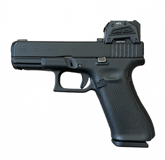 GLOCK G45 9MM PISTOL 4.02" BARREL FIXED SIGHTS 3 MAGS AMBI SLIDE STOP LEVER + 19X SLIDE OPTICS CUT + STEINER MPS RED DOT + AMERIGLO SIGHTS - PREOWNED