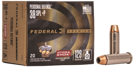 FEDERAL PREMIUM 38 SPECIAL (+P) 129 GRAIN HYDRA-SHOK JHP - 20 ROUND BOX
