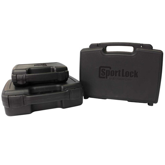 BIRCHWOOD SPORTLOCK 03002 10" SINGLE HANDGUN PLASTIC MOLDED CASE 7" x 10.5" x 2" - BLACK