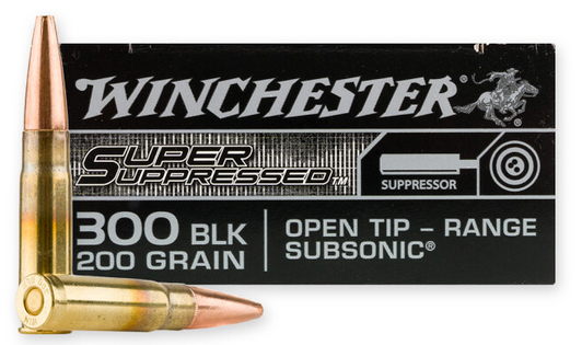 WINCHESTER SUPER SUPPRESSED 300 BLACKOUT 200 GRAIN  OPEN TIP AMMUNITION - 20 ROUND BOX