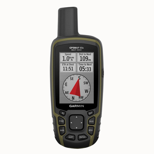 GARMIN MULTI-BAND  MULTI-GNSS HANDHELD WITH SENSORS GPSMAP 65S - BLACK/OD GREEN