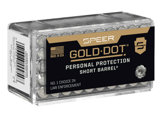 SPEER AMMUNITION GOLD DOT SHORT BARREL 22 WMR PERSONAL PROTECTION 40 GRAIN GOLD DOT HOLLOW POINT 50 ROUND BOX