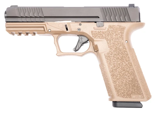 POLYMER 80 PFS9 FULL SIZE GLOCK 17 9MM LUGER 4.49" 17+1 FLAT DARK EARTH BLACK NITRIDE STAINLESS STEEL SLIDE AGGRESSIVE TEXTURE FLAT DARK EARTH POLYMER GRIP