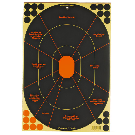 BIRCHWOOD CASEY SHOOT-N-C 12"X 18" HANDGUN TRAINER - 5 PACK