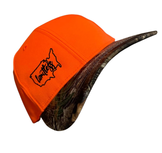 LIMITLESS AMERICA BLAZE ORANGE REAL TREE CAMO HAT - UNIVERSAL FIT