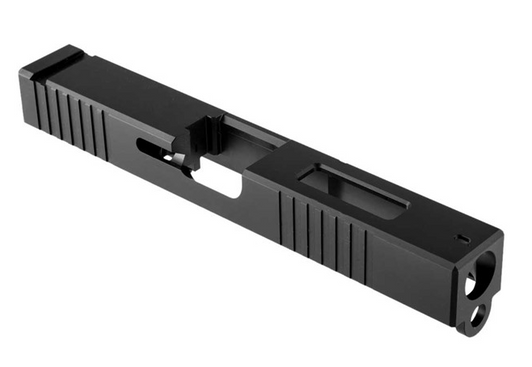 BROWNELLS GEN3 GLOCK 17 SLIDE W/WINDOW CUT + FRONT SERRATIONS - NITRIDE BLACK