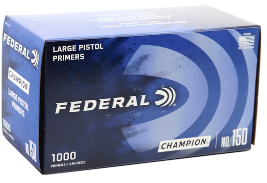 FEDERAL NO. 150 CHAMPION LARGE PISTOL PRIMERS 1000