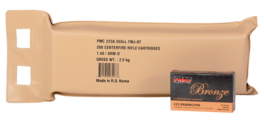 PMC BRONZE 223 REMINGTON 55 GR FULL METAL JACKET (FMJ) 200 ROUND BATTLE PACK