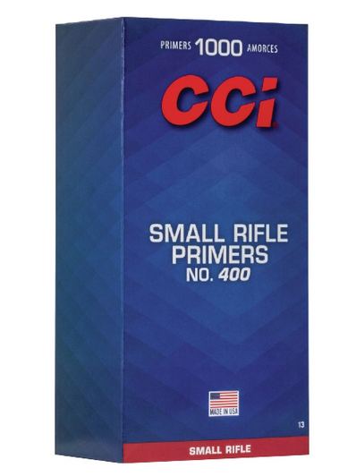 CCI RIFLE PRIMER SMALL RIFLE NO. 400 - 1000 PRIMERS