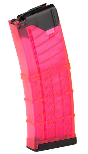 LANCER AR15 MAGAZINE L5 ADVANCED WARFIGHTER 30 ROUNDS 556/223 POLYMER TRANSLUCENT PINK