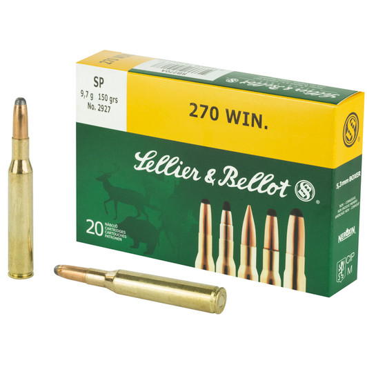 SELLIER & BELLOT RIFLE 270 WIN 150 GRAIN SOFT POINT 2625 FPS - 20 ROUND BOX