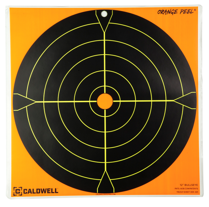CALDWELL BULLSEYE TARGET 12'' ORANGE/BLACK 5 PACK