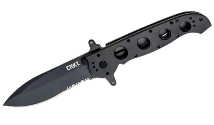 CRKT M21-14SF CARSON SPECIAL FORCES FLIPPER 3.875'' BLACK COMBO BLADE BLACK ALUMINUM HANDLES