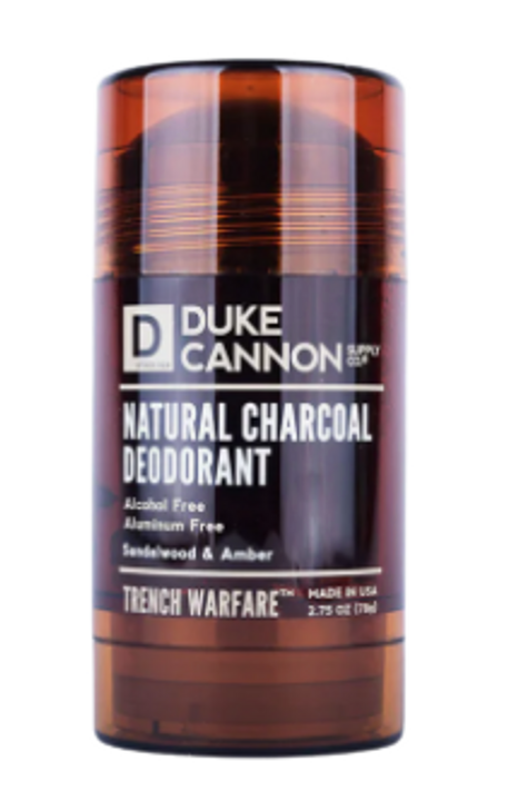 DUKE CANNON TRENCH WAREFARE NATURAL CHARCOAL DEODORANT (SANDALWOOD & AMBER)