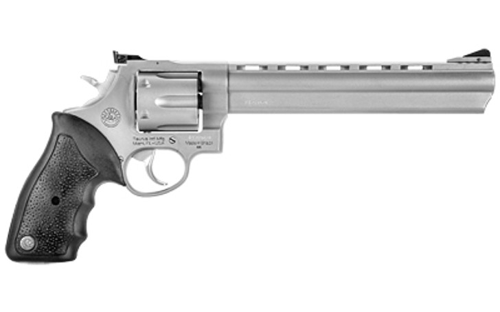 TAURUS MODEL 44 METAL FRAME REVOLVER 44 MAGNUM 8.37" PORTED BARREL 6 ROUNDS - STAINLESS/RUBBER GRIPS