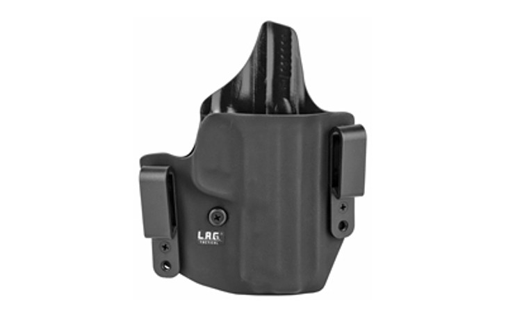 L.A.G. TACTICAL INC DEFENDER SERIES OWB/IWB HOLSTER FITS S&W M&P M2.0 9/40 RIGHT HAND KYDEX - BLACK