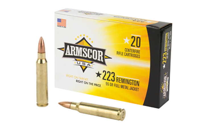 ARMSCOR 223 REM 55 GRAIN FULL METAL JACKET - 20 ROUND BOX