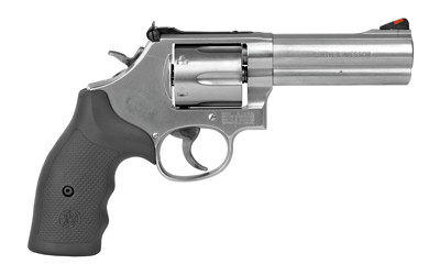 SMITH & WESSON MODEL 686 REVOLVER L FRAME 357 MAGNUM 4.13" BARREL 6 ROUND - SILVER/RUBBER GRIPS - PREOWNED