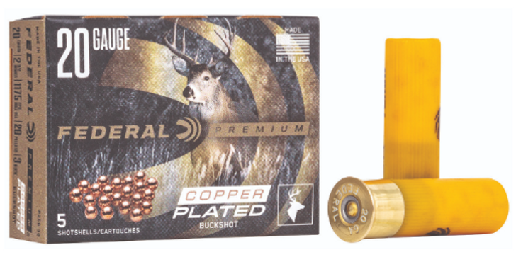 FEDERAL 20 GAUGE PREMIUM MAGNUM 2.75'' 20 PELLETS 1 1/8OZ 3 BUCK SHOT - 5 ROUNDS