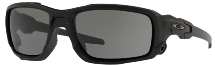 OAKLEY BALLISTIC SHOCKTUBE 100% UV RATES PLUTONITE GRAY LENS MATTE BLACK FRAME - OO932901