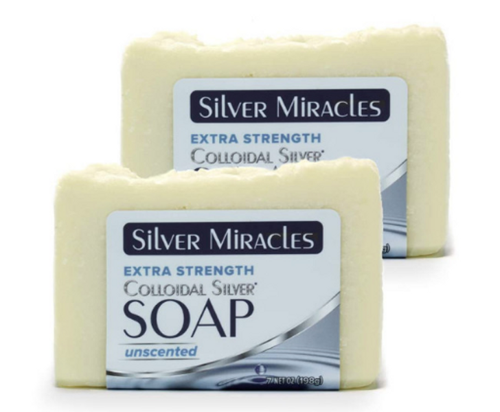 SILVER MIRACLES EXTRA STRENGTH COLLOIDAL SILVER SOAP - TWO PACK