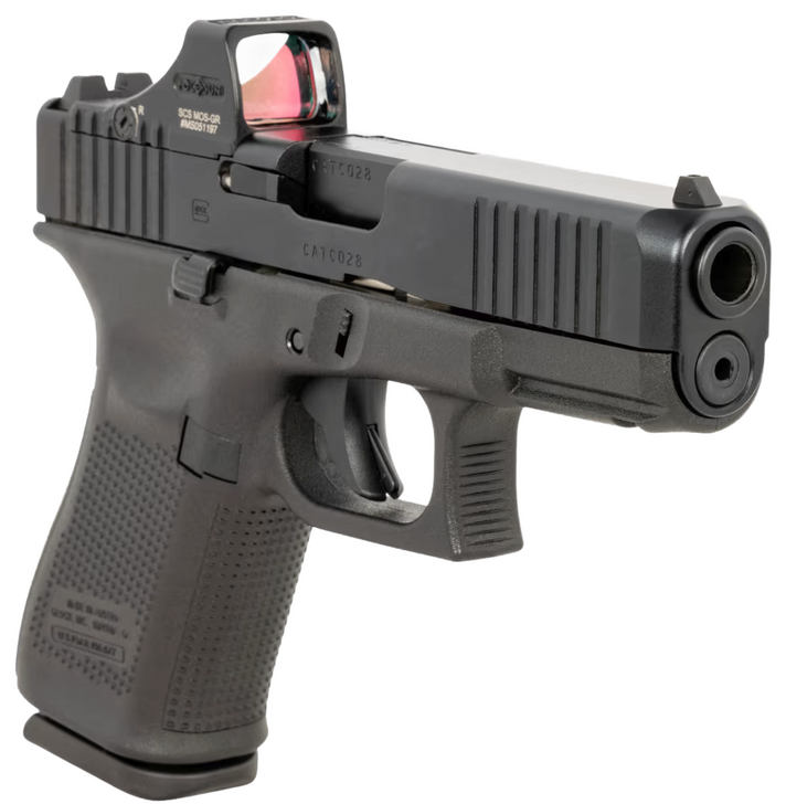 GLOCK 19 MOS GEN5 9MM PISTOL + HOLOSON SCS REFLEX SIGHT 15 ROUNDS 3 MAGAZINES + AMERIGLO NIGHT SIGHTS & TEXTURED GRIP BLACK - PREOWNED
