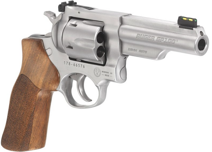 RUGER GP100 10MM REVOLVER MATCH CHAMP 4.2'' BARREL 6 ROUNDS STAINLESS STEEL HARDWOOD HOGUE STIPPLED GRIP