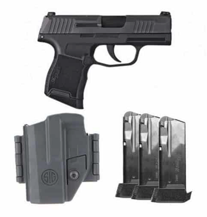 SIG SAUER P365 9MM PISTOL TACPAC 3.1'' BARREL 12 ROUNDS + HOLSTER + 3 MAGAZINES - PREOWNED