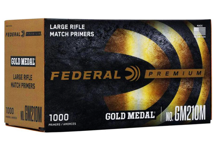 FEDERAL PREMIUM GOLD MEDAL CENTERFIRE PRIMERS LARGE RIFLE MATCH 1000 COUNT