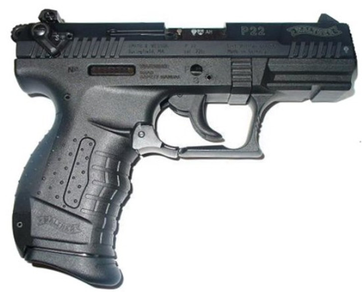 WALTHER P22 PISTOL 22LR 10 ROUNDS 2 MAGAZINE BLACK MFG 2002 - PREOWNED