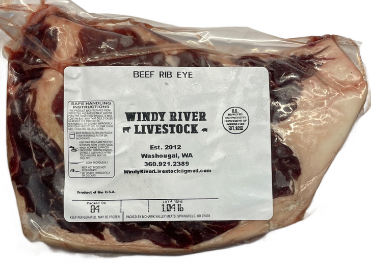 WINDY RIVER LIVESTOCK RIB EYE STEAK GRASS FED