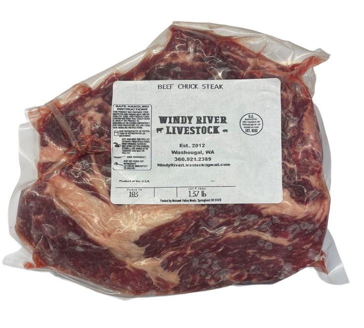 WINDY RIVER LIVESTOCK CHUCK EYE STEAK GRASS FED