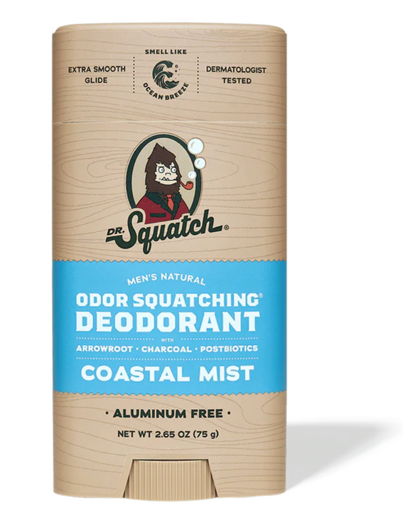 DR SQUATCH COASTAL MIST MEN'S NATURAL DEODORANT 2.65 OUNCES