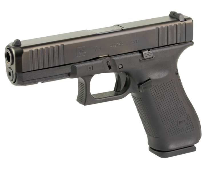 GLOCK 17 V 9MM PISTOL 4.49'' MARKSMAN BARREL AMBI SLIDE STOP FLARED MAGWELL FRONT SERRATIONS 10 ROUNDS 3 MAGAZINES BLACK