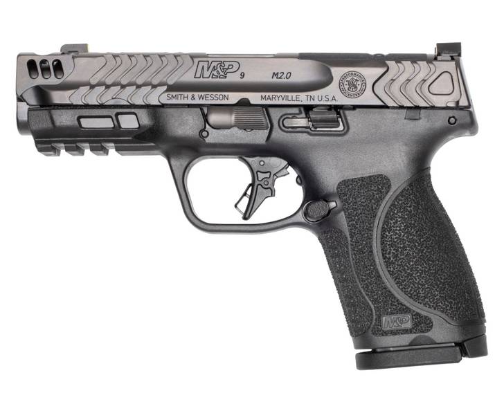 SMITH & WESSON M&P M2.0 PERFORMANCE CENTER 9MM COMPACT PISTOL 4.22'' PORTED BARREL NIGHT SIGHTS OPTICS READY 15 ROUNDS 2 MAGAZINES