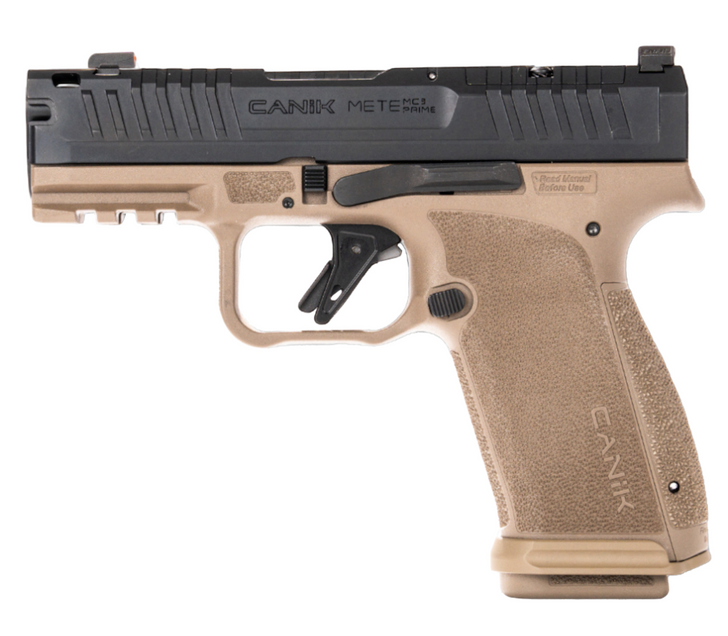 CANIK METE MC9 PRIME 9MM COMPACT PISTOL 3.6'' BARREL COMPENSATED SLIDE AND BARREL WITH BLAST CHAMBER OPTICS READY 2 MAGAZINES FDE